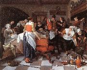 Celebrating the Birth Jan Steen